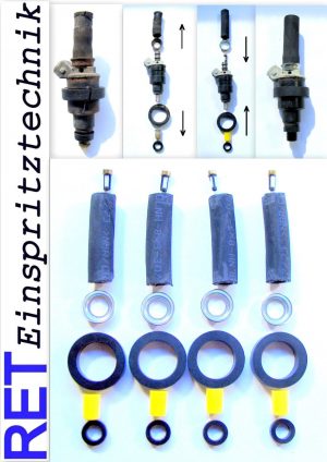 Reparatursatz Dichtsatz Repairkit Einspritzdüsen BOSCH D-Jetronic 4 Zylinder