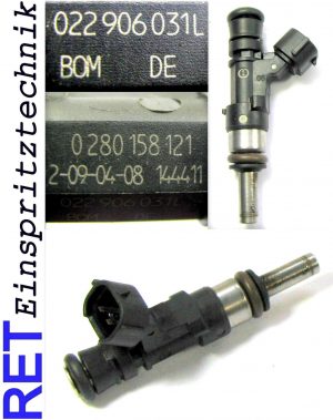 Einspritzdüse BOSCH 0280158121 VW Golf 5 3,2 022906031L gereinigt & geprüft