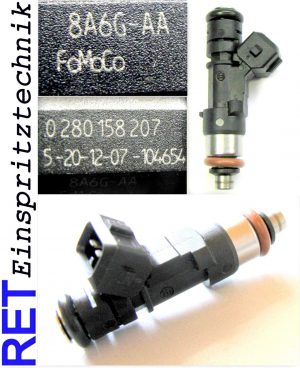 Einspritzdüse BOSCH 0280158207 Ford Fiesta 1,4 8A6G-AA gereinigt & geprüft