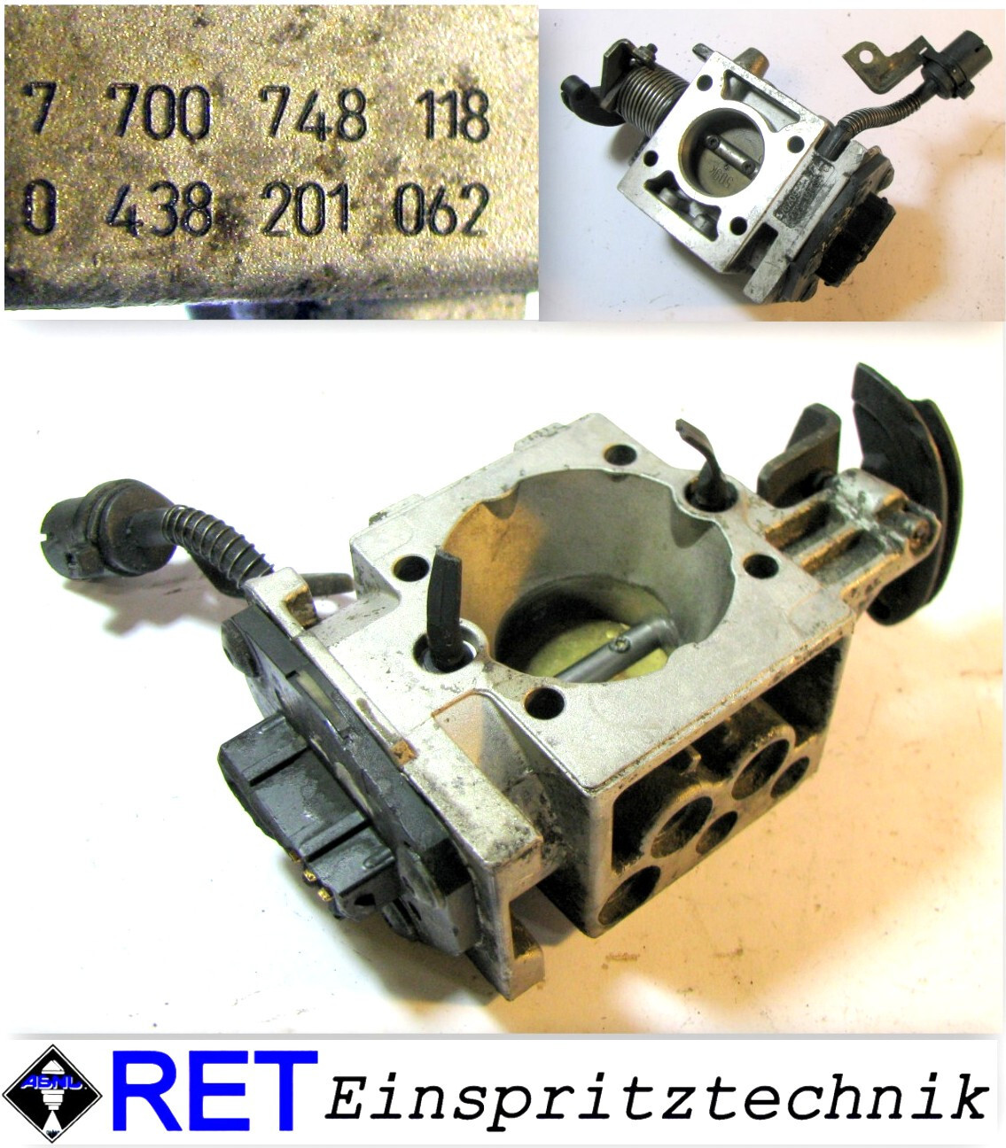 Drosselklappe Monojetronic BOSCH 0438201062 Renault Clio 7700748118 original